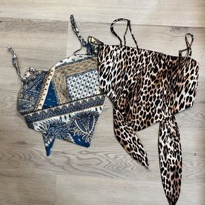 SHEIN / forever 21 scarf print bandana top size S / M